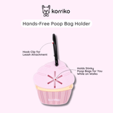 Hands-Free Poop Bag Holder - Cupcake