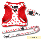 Essential Step-In Harness Walk Set - Strawberries & Cream (3-Piece)