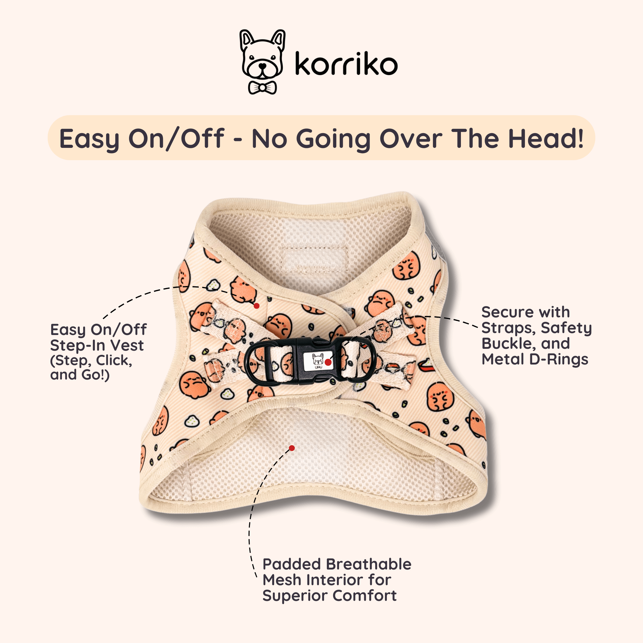 Step-In Dog Harness - Potato