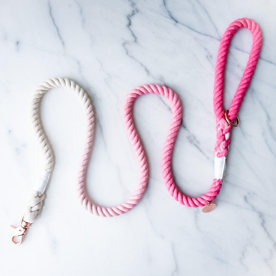 Cotton Rope Leash - Pink Ombre (Final Sale)