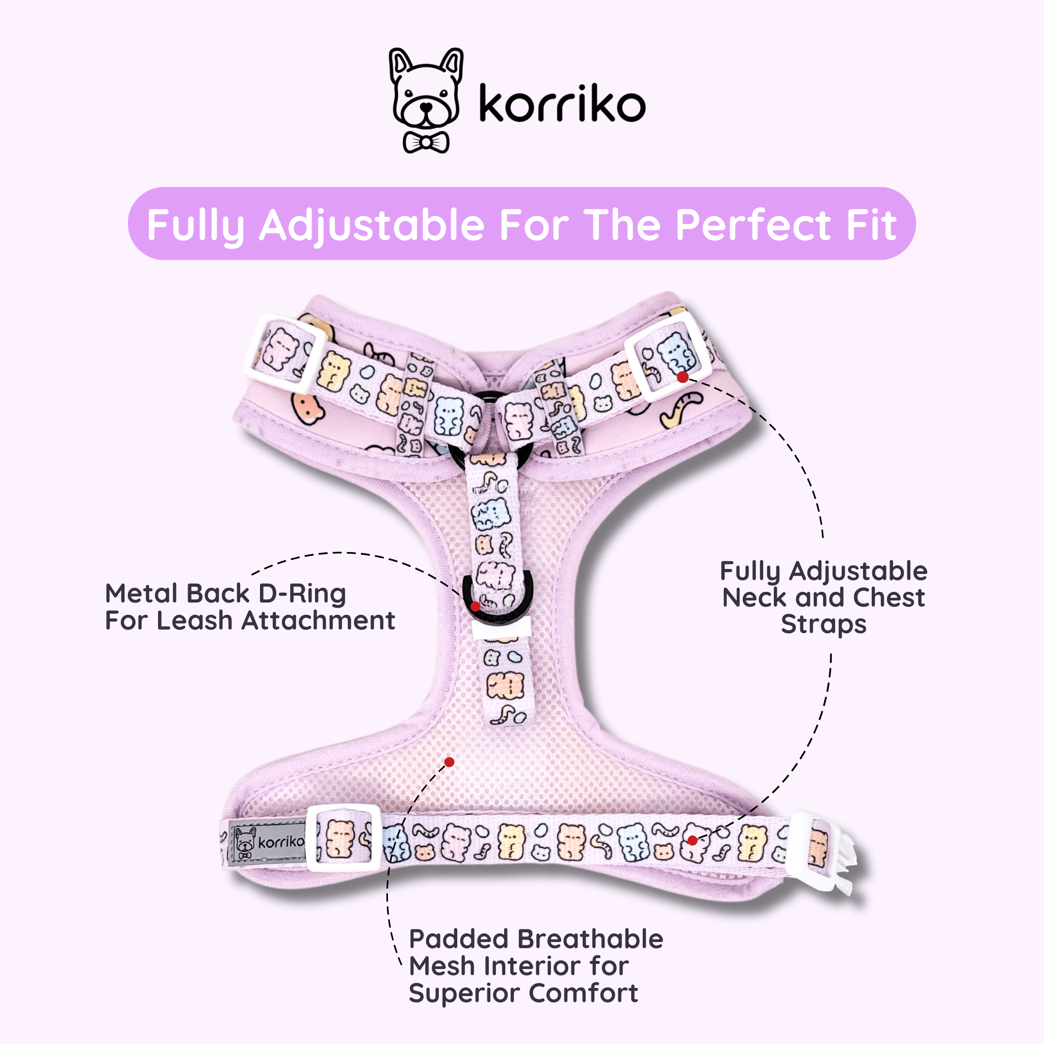 Adjustable Dog Harness - Gummy Bear