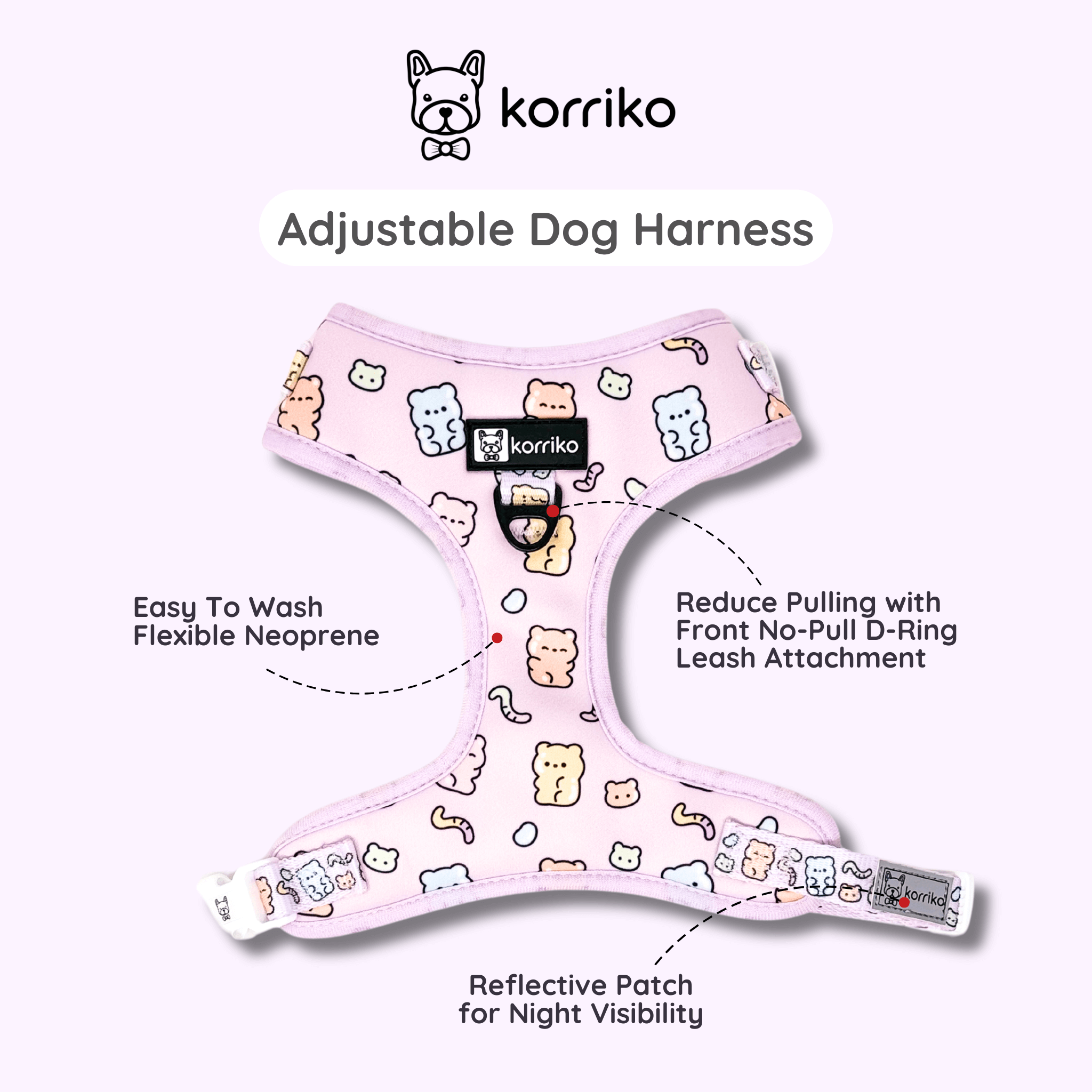 Adjustable Dog Harness - Gummy Bear