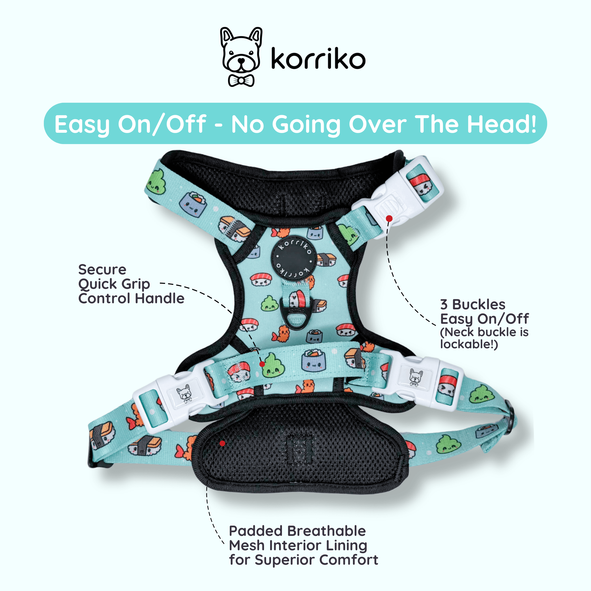 Starter Bundle - Exploration No-Pull Harness - Sushi (3-Piece)