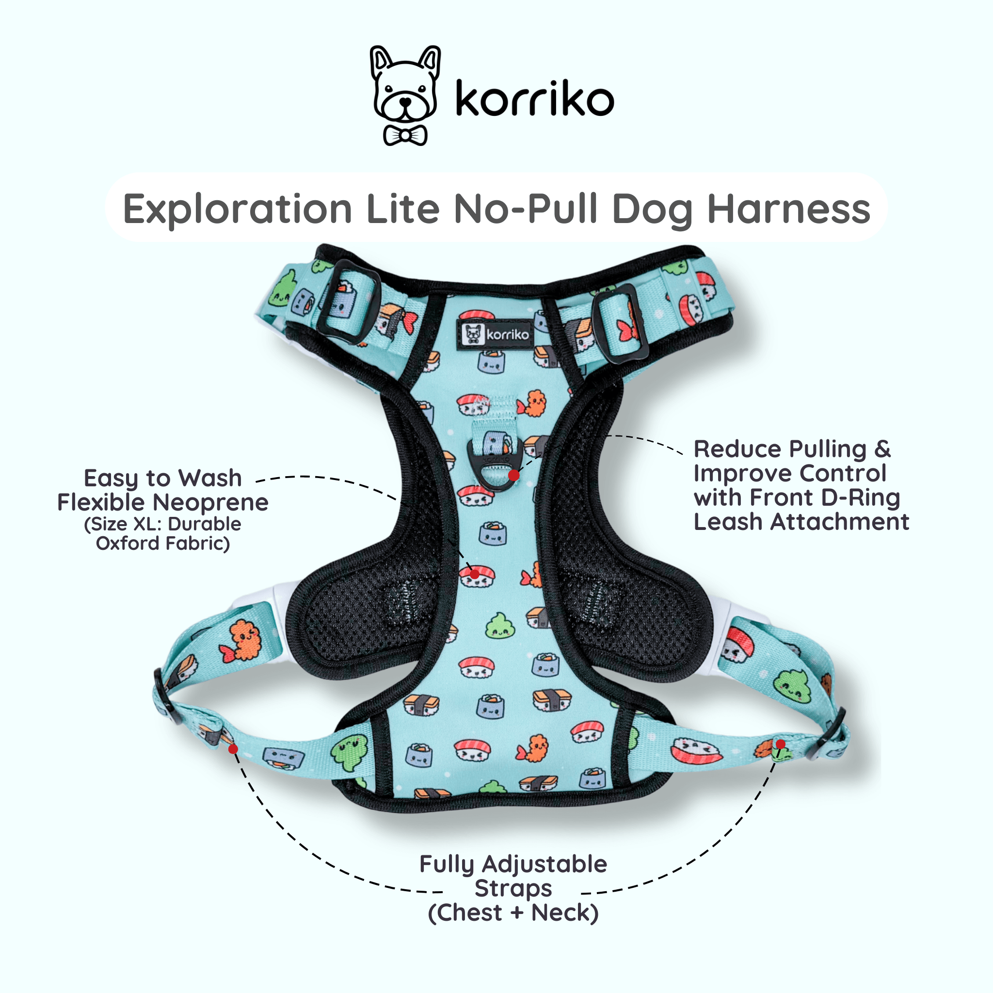 Ultimate Bundle - Exploration No-Pull Harness - Sushi (6-Piece)