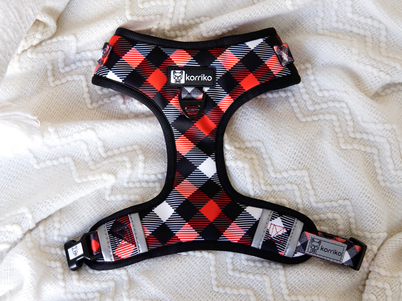 Adjustable Dog Harness - Red Plaid (SECONDS - FINAL SALE)